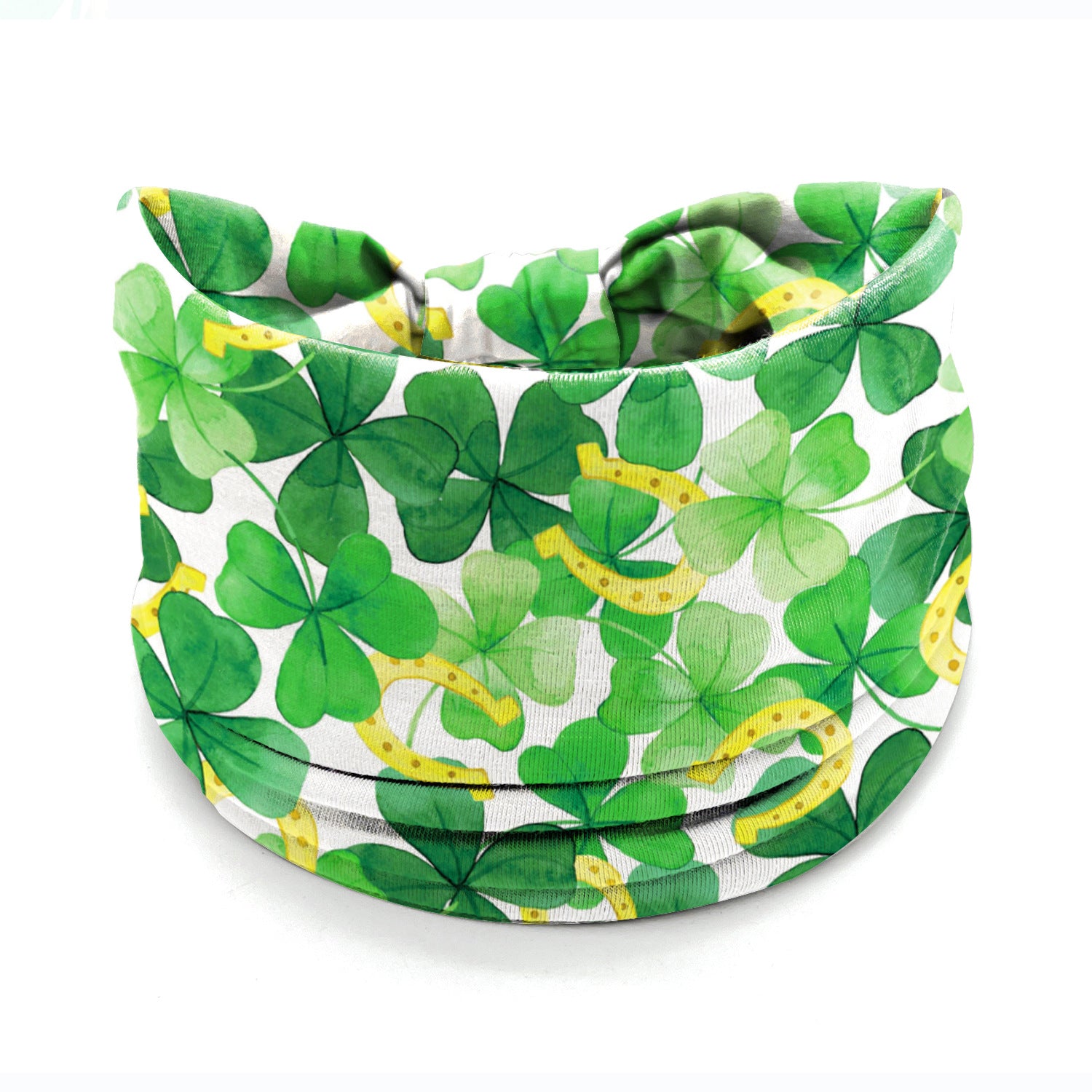 Wholesale St. Patrick's Day Printed Irish Shamrock Elastic Hairband Wide Bandana